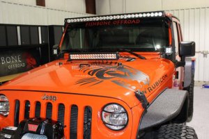 Jeep Wrangler JKU Unlimited Light Mount Brackets - Hood - Fishbone Offroad - FB21066 - Black - `07-`18